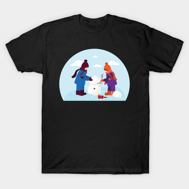 Kids making a Snowman T-Shirt by holidaystore